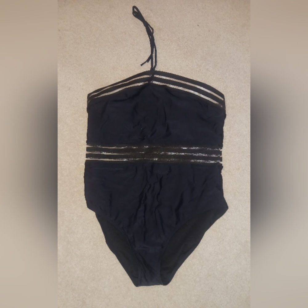New DAVI & DANI Black One Piece Swimsuit